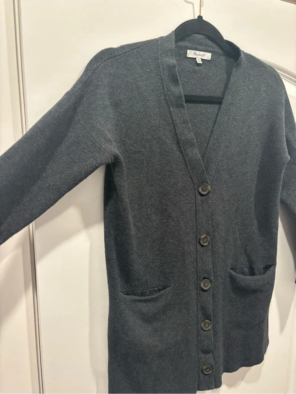 Madewell Charcoal Black Button-Front Women's Cardigan
